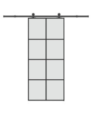 Porte coulissante avec kit de quincaillerie 90x205 cm Verre ESG | Mobilier & Déco