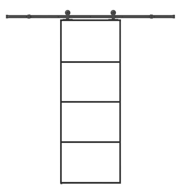 Porte coulissante avec kit de quincaillerie 76x205 cm Verre ESG | Mobilier & Déco