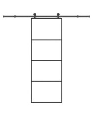 Porte coulissante avec kit de quincaillerie 76x205 cm Verre ESG | Mobilier & Déco