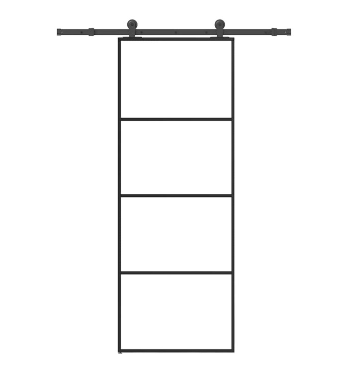 Porte coulissante avec kit de quincaillerie 76x205 cm Verre ESG | Mobilier & Déco