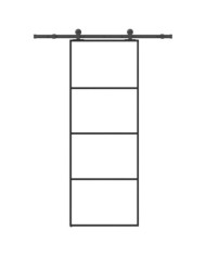 Porte coulissante avec kit de quincaillerie 76x205 cm Verre ESG | Mobilier & Déco