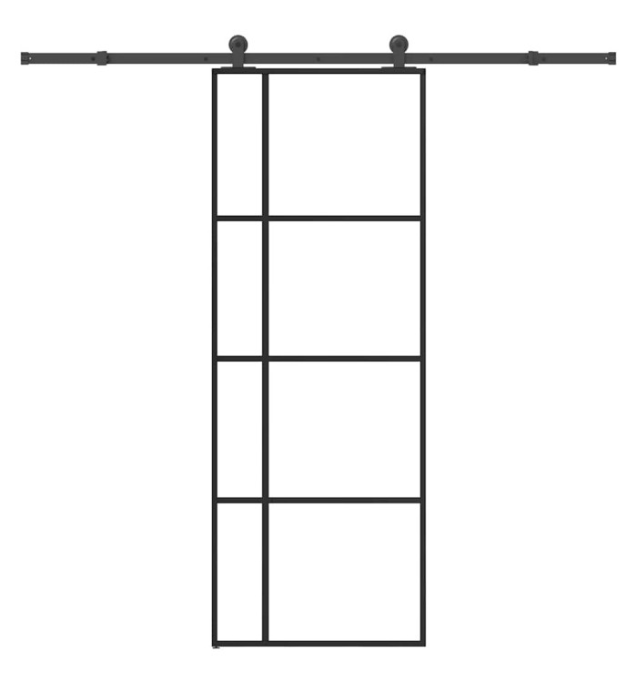 Porte coulissante avec kit de quincaillerie 76x205 cm Verre ESG | Mobilier & Déco