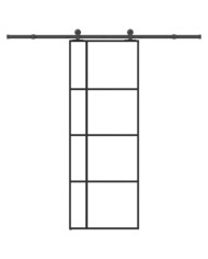 Porte coulissante avec kit de quincaillerie 76x205 cm Verre ESG | Mobilier & Déco
