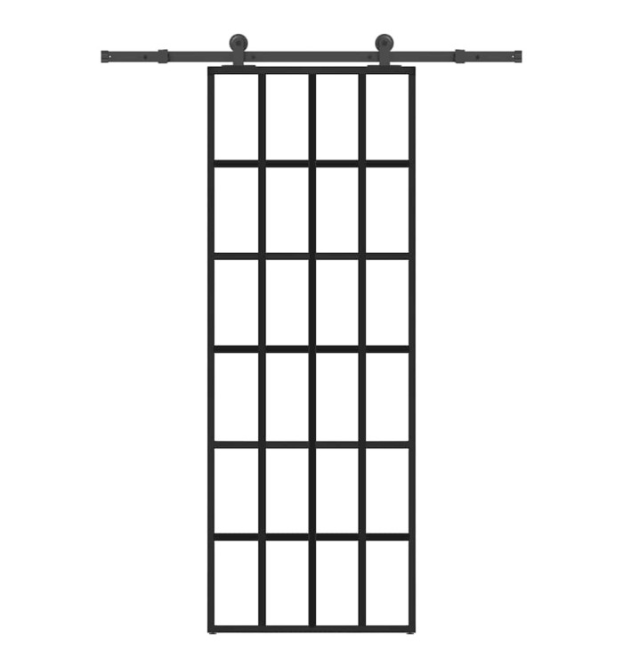 Porte coulissante avec kit de quincaillerie 76x205 cm Verre ESG | Mobilier & Déco