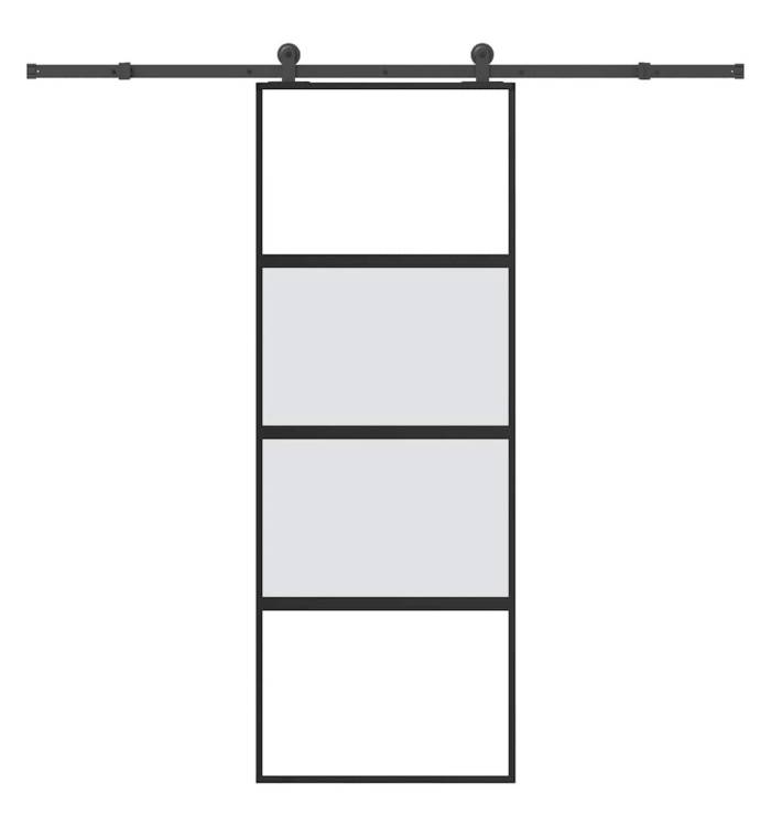 Porte coulissante kit de quincaillerie trempé verre aluminium | Mobilier & Déco