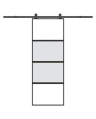 Porte coulissante kit de quincaillerie trempé verre aluminium | Mobilier & Déco
