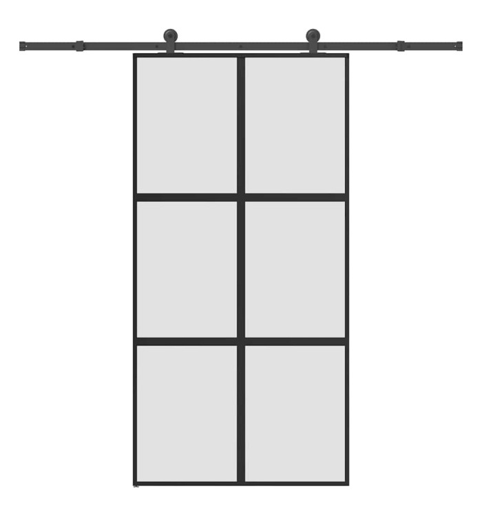 Porte coulissante kit de quincaillerie trempé verre aluminium | Mobilier & Déco