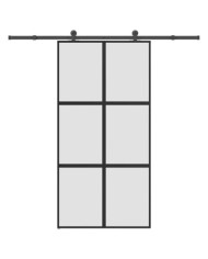Porte coulissante kit de quincaillerie trempé verre aluminium | Mobilier & Déco