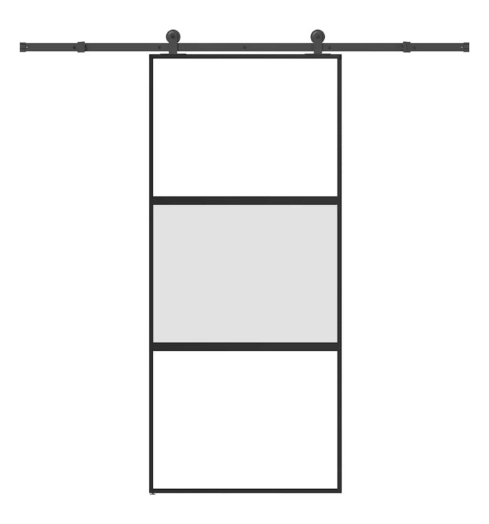 Porte coulissante kit de quincaillerie trempé verre aluminium | Mobilier & Déco