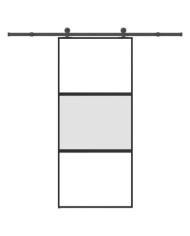 Porte coulissante kit de quincaillerie trempé verre aluminium | Mobilier & Déco