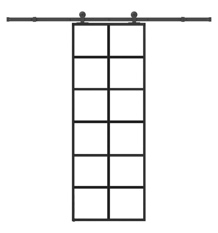 Porte coulissante avec kit de quincaillerie 76x205 cm Verre ESG | Mobilier & Déco