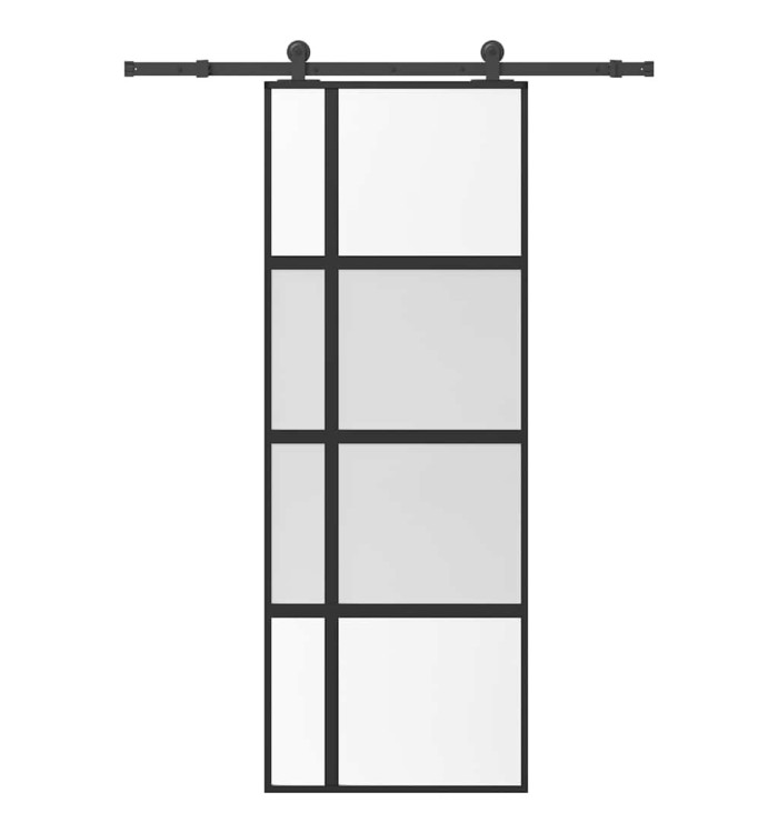Porte coulissante kit de quincaillerie trempé verre aluminium | Mobilier & Déco