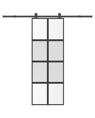 Porte coulissante kit de quincaillerie trempé verre aluminium | Mobilier & Déco