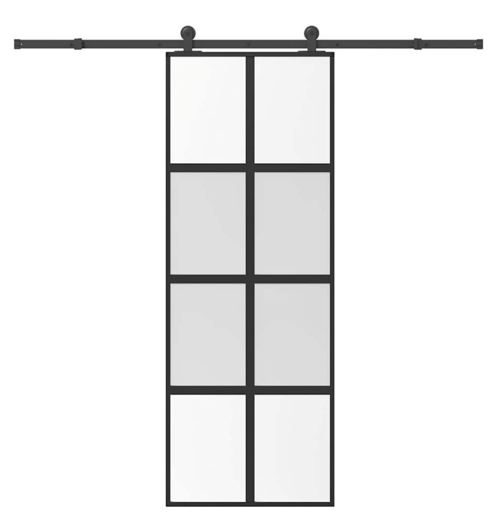 Porte coulissante kit de quincaillerie trempé verre aluminium | Mobilier & Déco