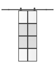Porte coulissante kit de quincaillerie trempé verre aluminium | Mobilier & Déco
