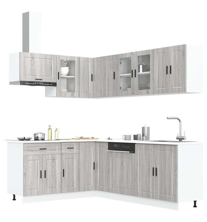 Ensemble d'armoires de cuisine 11 pcs Porto bois d'ingénierie | Mobilier & Déco