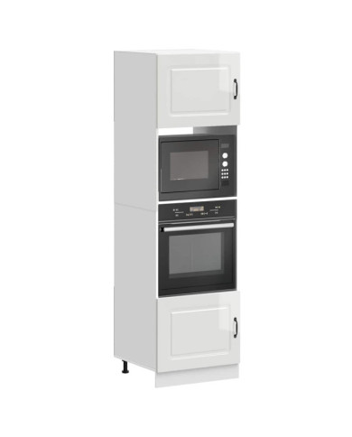 Armoires de four 2 pcs Lucca blanc brillant bois d'ingénierie | Mobilier & Déco