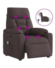 Fauteuil de massage inclinable électrique Marron foncé Tissu | Mobilier & Déco