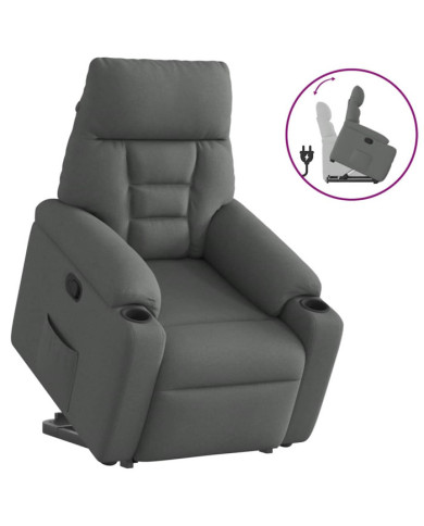 Fauteuil inclinable Gris foncé Tissu | Mobilier & Déco