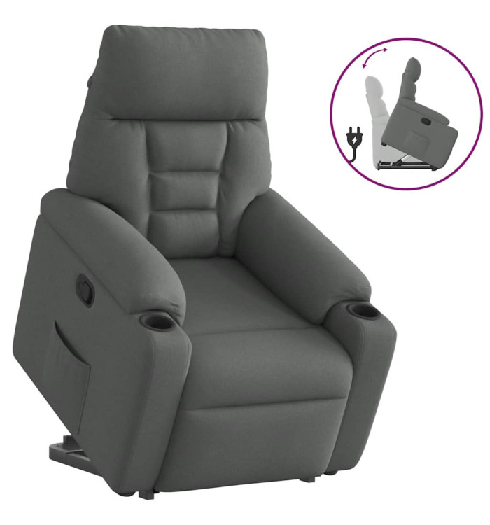 Fauteuil inclinable Gris foncé Tissu | Mobilier & Déco