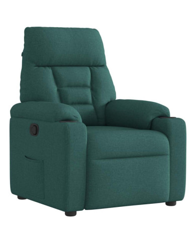 Fauteuil inclinable Vert foncé Tissu | Mobilier & Déco