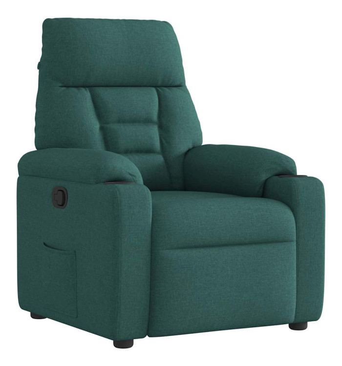Fauteuil inclinable Vert foncé Tissu | Mobilier & Déco