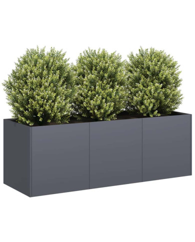 Jardinière anthracite 120x40x40 cm acier laminé à froid | Mobilier & Déco