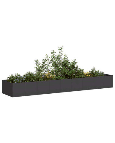 Jardinière noir 360x80x40 cm acier | Mobilier & Déco
