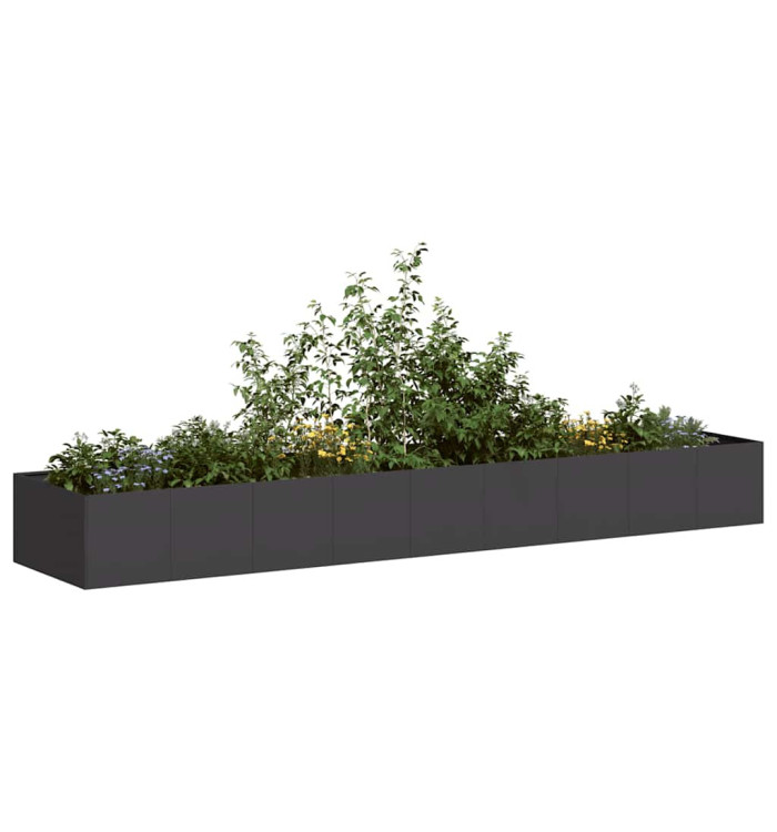 Jardinière noir 360x80x40 cm acier | Mobilier & Déco