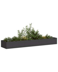 Jardinière noir 360x80x40 cm acier | Mobilier & Déco