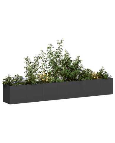 Jardinière noir 280x40x40 cm acier laminé à froid | Mobilier & Déco