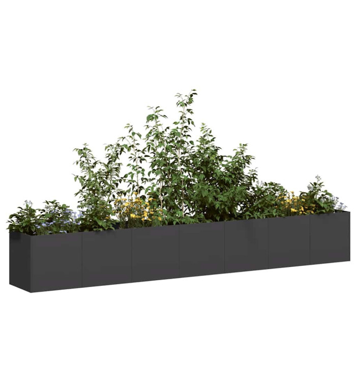 Jardinière noir 280x40x40 cm acier laminé à froid | Mobilier & Déco