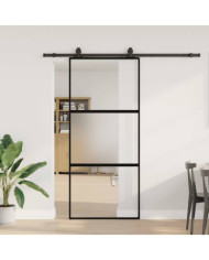 Porte coulissante avec kit de quincaillerie noir 90x205 cm | Mobilier & Déco