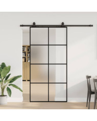 Porte coulissante kit de quincaillerie noir 102,5x205 cm | Mobilier & Déco