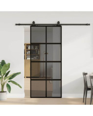 Porte coulissante avec kit de quincaillerie noir 90x205 cm | Mobilier & Déco