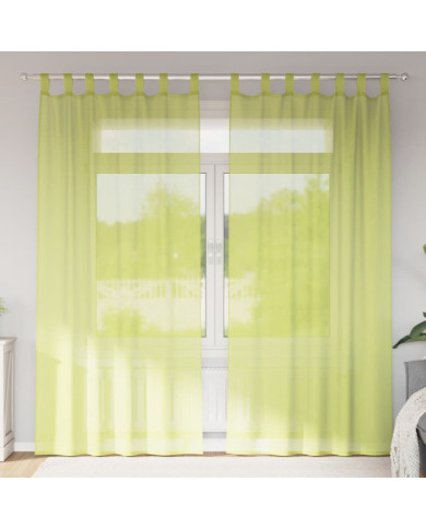 Rideaux en voile avec passants 2 pcs vert pomme | Mobilier & Déco