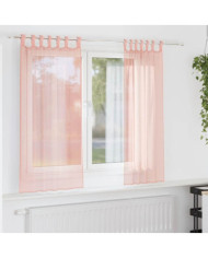 Rideaux en voile avec passe-tringles 2 pcs rose | Mobilier & Déco