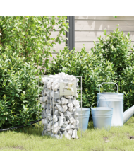 Colonne Gabion avec Robinet 50x25x25 cm Acier Inoxydable | Mobilier & Déco