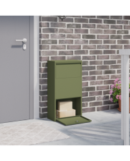 Boîte à colis vert olive 44x22x82 cm en métal | Mobilier & Déco