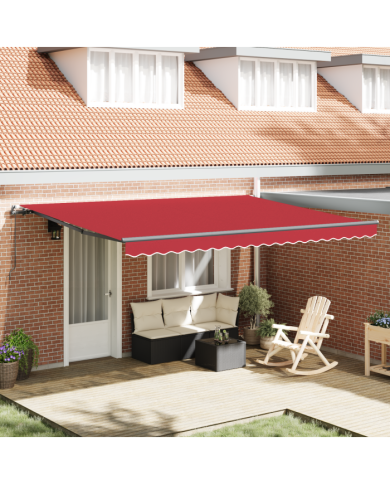 Auvent Rétractable Manuel Rouge 450x350 cm | Mobilier & Déco