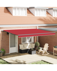 Auvent Rétractable Manuel Rouge 450x350 cm | Mobilier & Déco