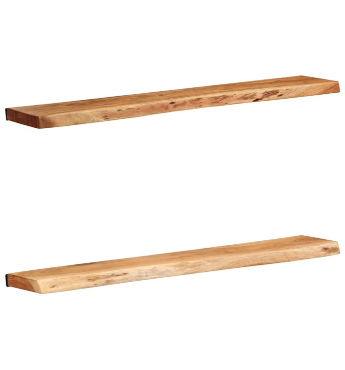 Étagères murales 2 pcs 100x20x3,5 cm bois massif d'acacia | Mobilier & Déco