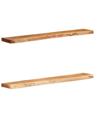 Étagères murales 2 pcs 100x20x3,5 cm bois massif d'acacia | Mobilier & Déco