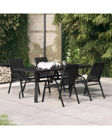Ensemble à manger de jardin 5 pcs Noir | Mobilier & Déco