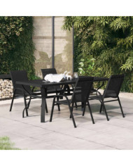 Ensemble à manger de jardin 5 pcs Noir | Mobilier & Déco