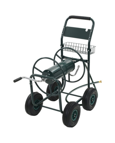 Chariot dévidoir avec connecteur de tuyau 1/2" 75 m Acier | Mobilier & Déco