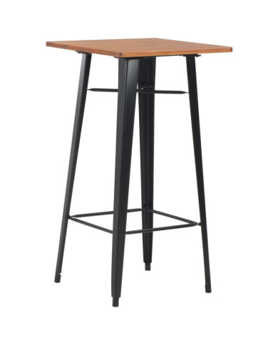 Table de bar Noir 60x60x108 cm Pinède et acier | Mobilier & Déco