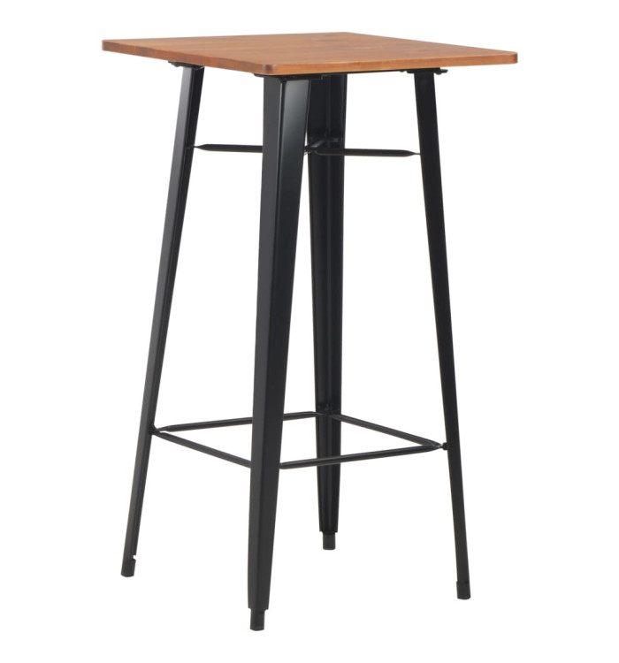 Table de bar Noir 60x60x108 cm Pinède et acier | Mobilier & Déco