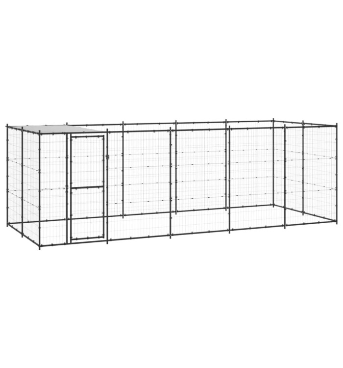 Chenil extérieur Acier avec toit 12,1 m² | Mobilier & Déco