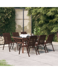 Ensemble à manger de jardin 7 pcs Marron et noir | Mobilier & Déco